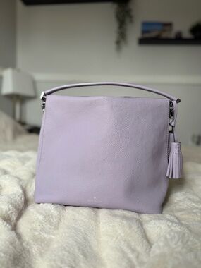 Kate Spade Frozen Lila (Lilac) Orchard Natalya Leather Shoulder Bag with Tassel